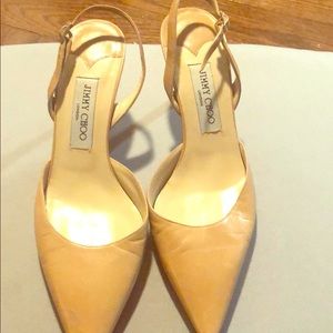 Jimmy Choo beige sling back heels